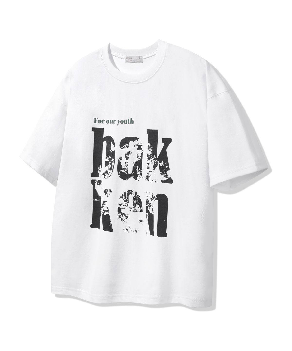 바켄(BAKKEN) [우먼] 그런지 플라워 레터링 반팔티셔츠 BK3961 (2COLOR)