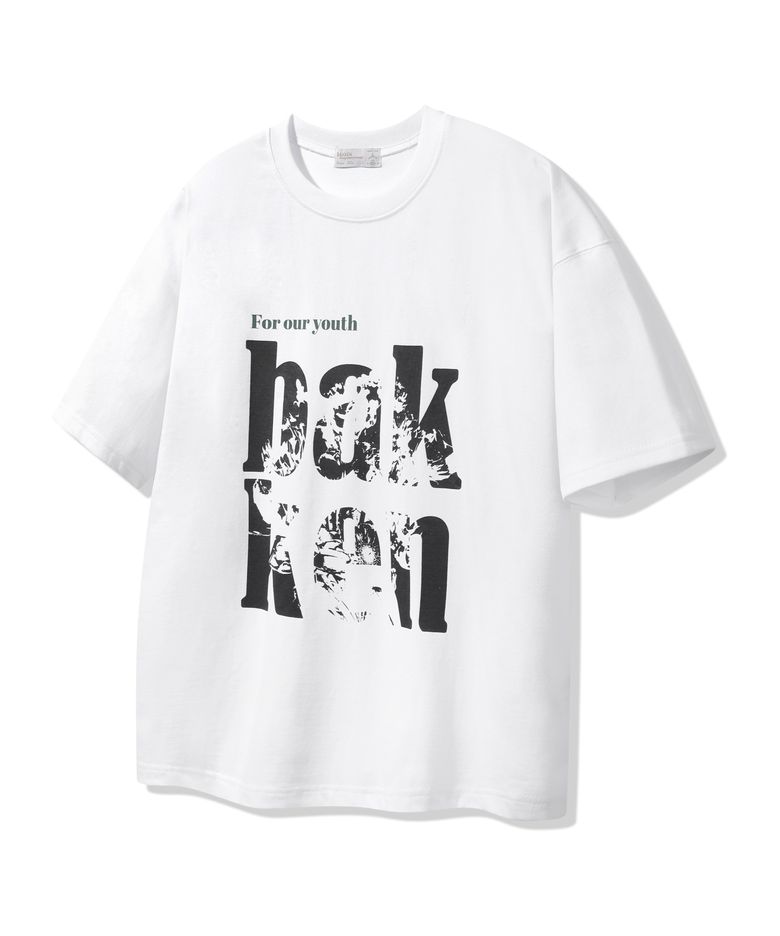 [우먼] 그런지 플라워 레터링 반팔티셔츠 BK3961 (2COLOR)
