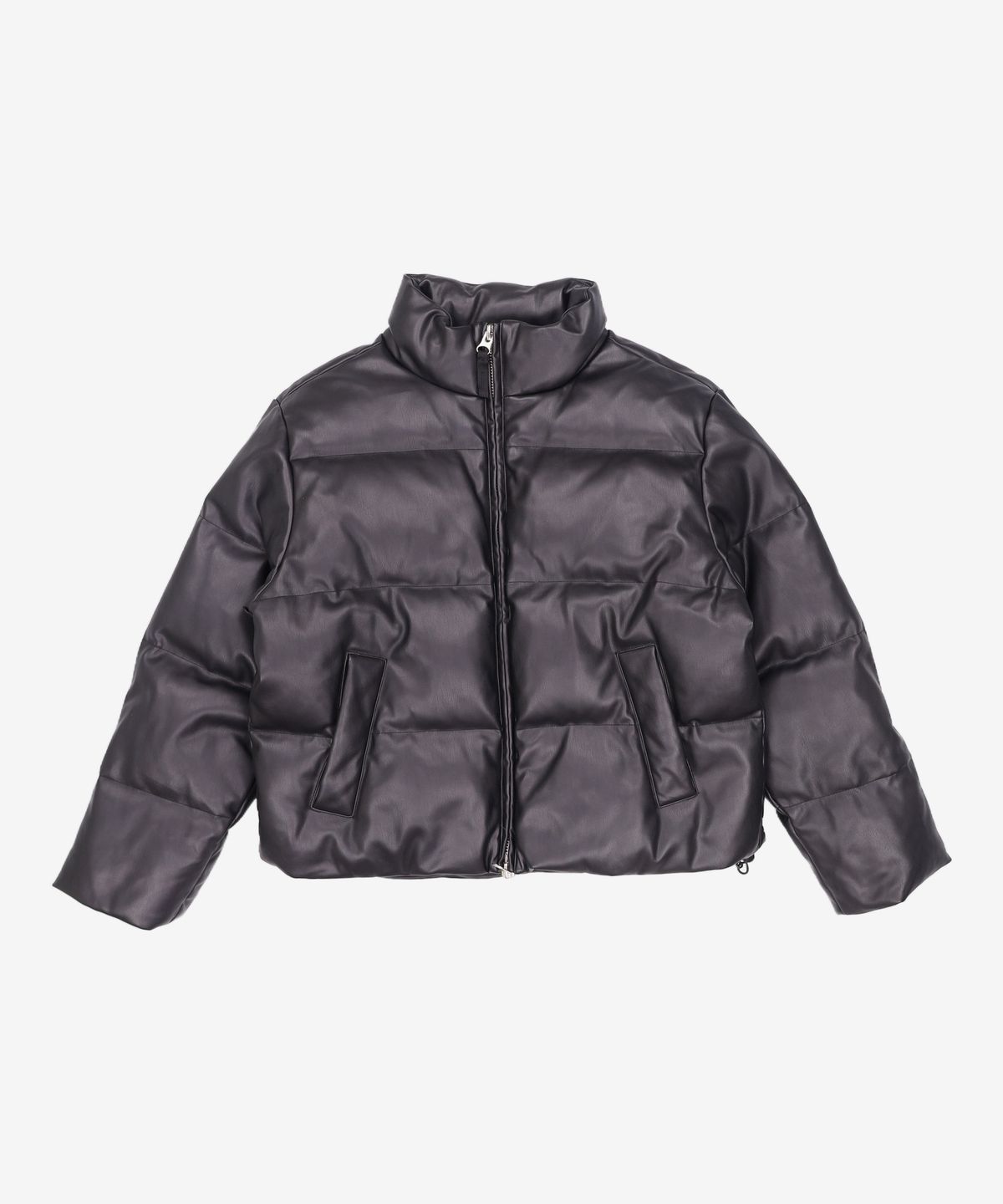 그루브라임(GROOVE RHYME) LEATHER SHORT DOWN PADDING (BLACK) [LRSWCUW914M] S