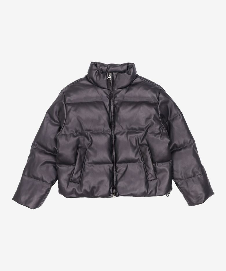 LEATHER SHORT DOWN PADDING (BLACK) [LRSWCUW914M] S