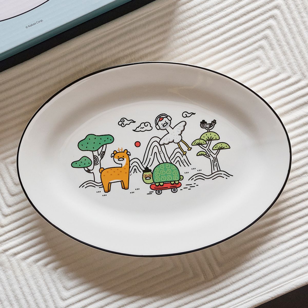 카카오프렌즈(KAKAO FRIENDS) 옛날옛춘 타원형 접시_춘식이