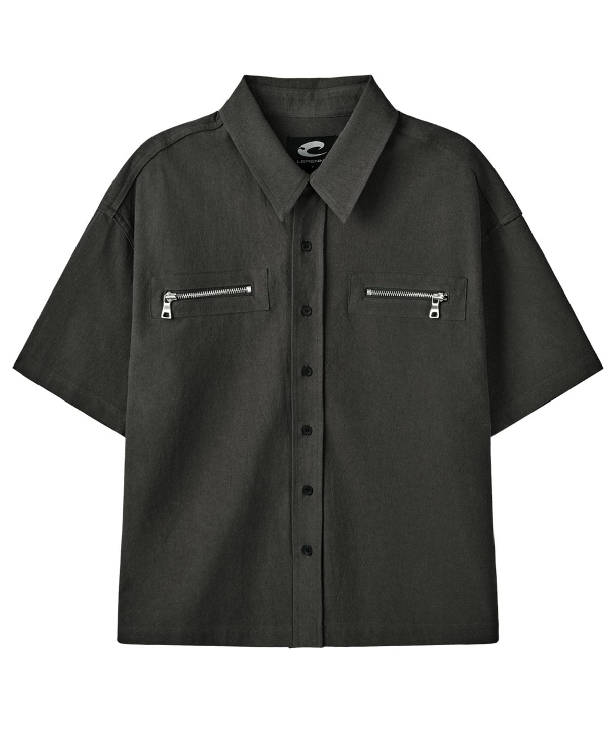 르렌느(LERENNE) Work Half Shirket - Charcoal