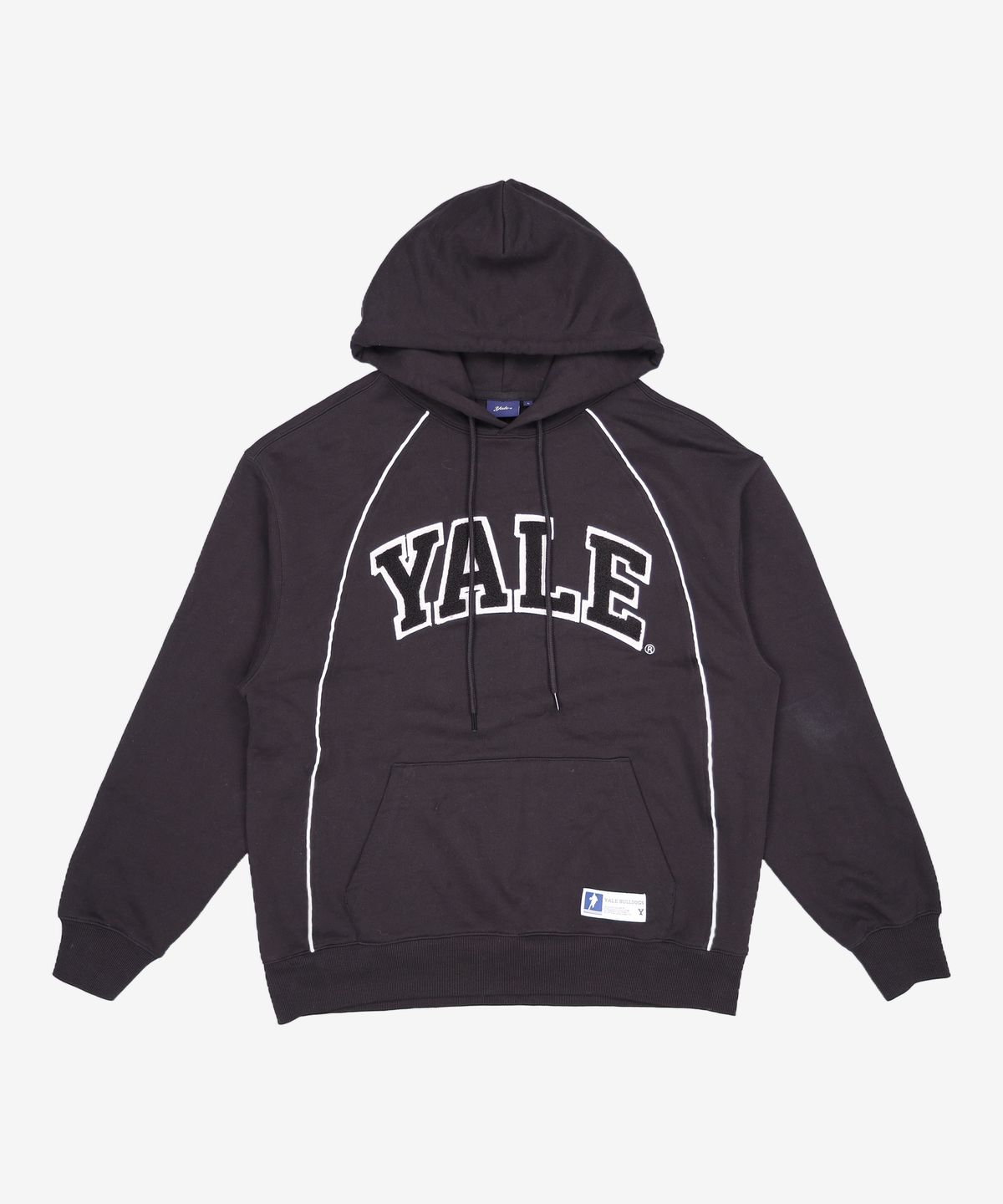 예일(YALE) 3 TONE BOUCLE ARCH PIPING HOODIE BLACK L