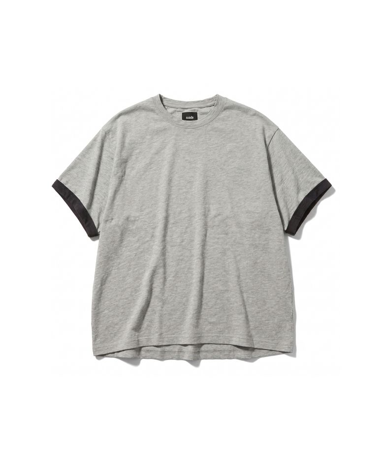 TEXTURED LAYERED TEE [GRAY]