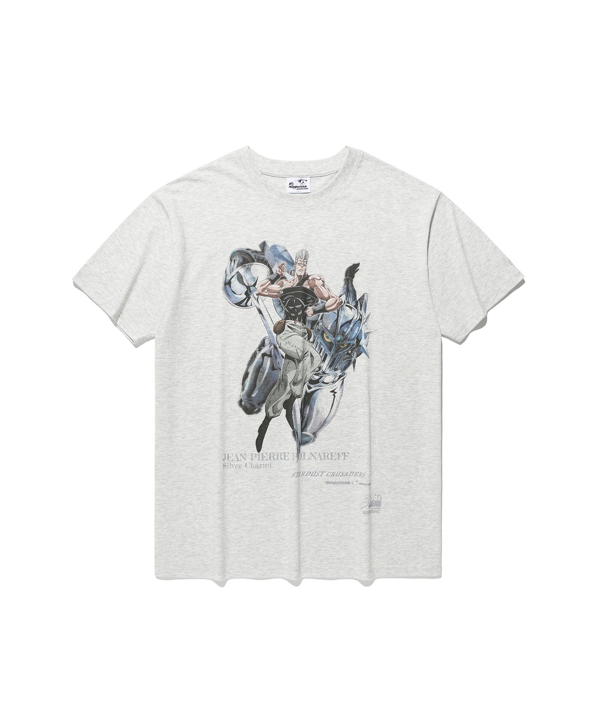 나이스고스트클럽(NICEGHOSTCLUB) JOJOs STARDUST CRUSADERS POLNAREFF POSTER TEE_LIGHT GREY(NG2GMUT502E)