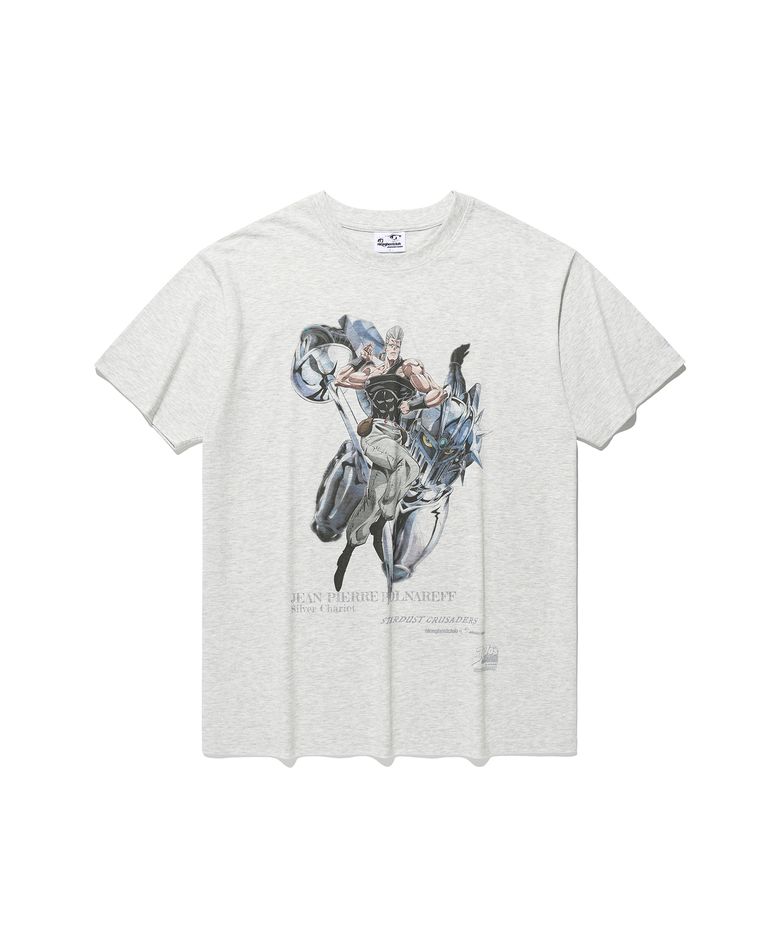 JOJOs STARDUST CRUSADERS POLNAREFF POSTER TEE_LIGHT GREY(NG2GMUT502E)