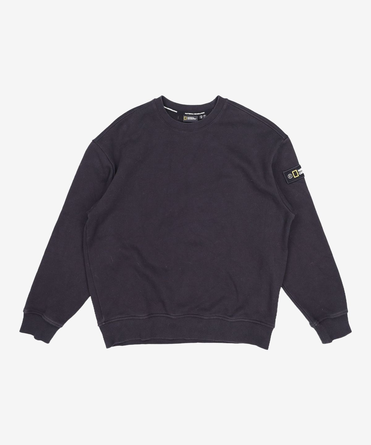 내셔널지오그래픽(NATIONALGEOGRAPHIC) 내셔널지오그래픽 N233USW902 벨룩스 세미 오버핏 맨투맨 CARBON BLACK L