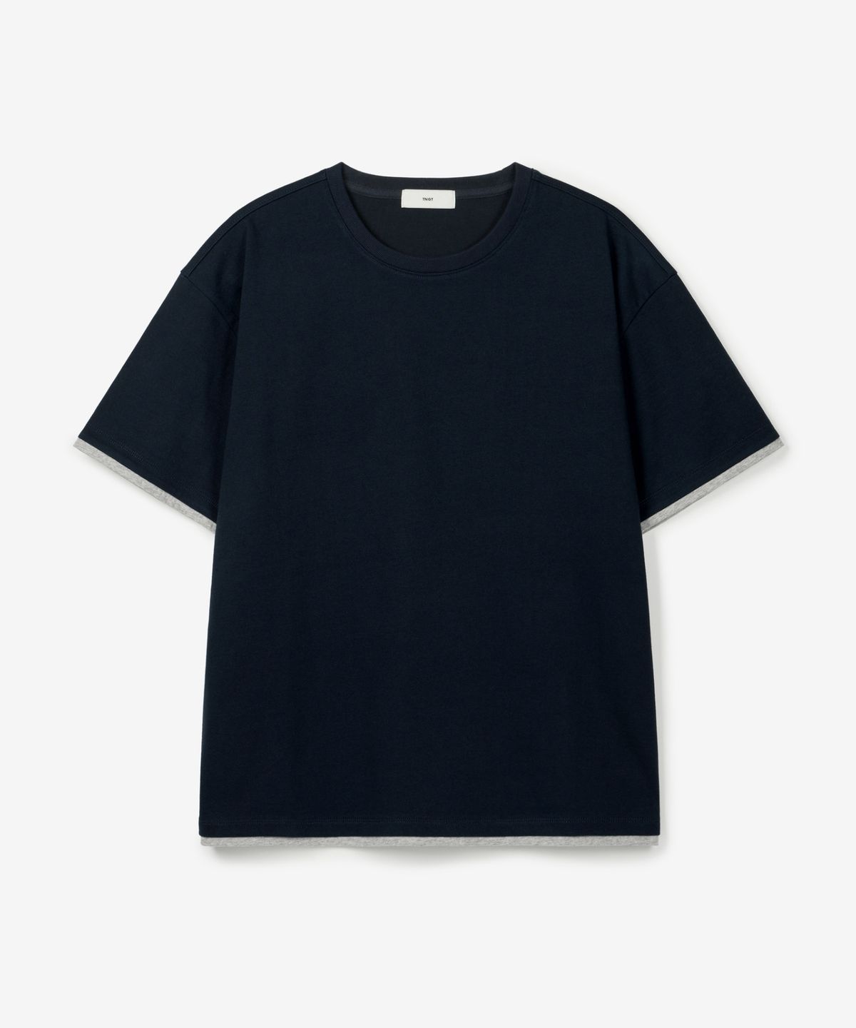 티엔지티(TNGT) Layered Roll-Up Cropped T-Shirt (Navy) TNTS6E217N2