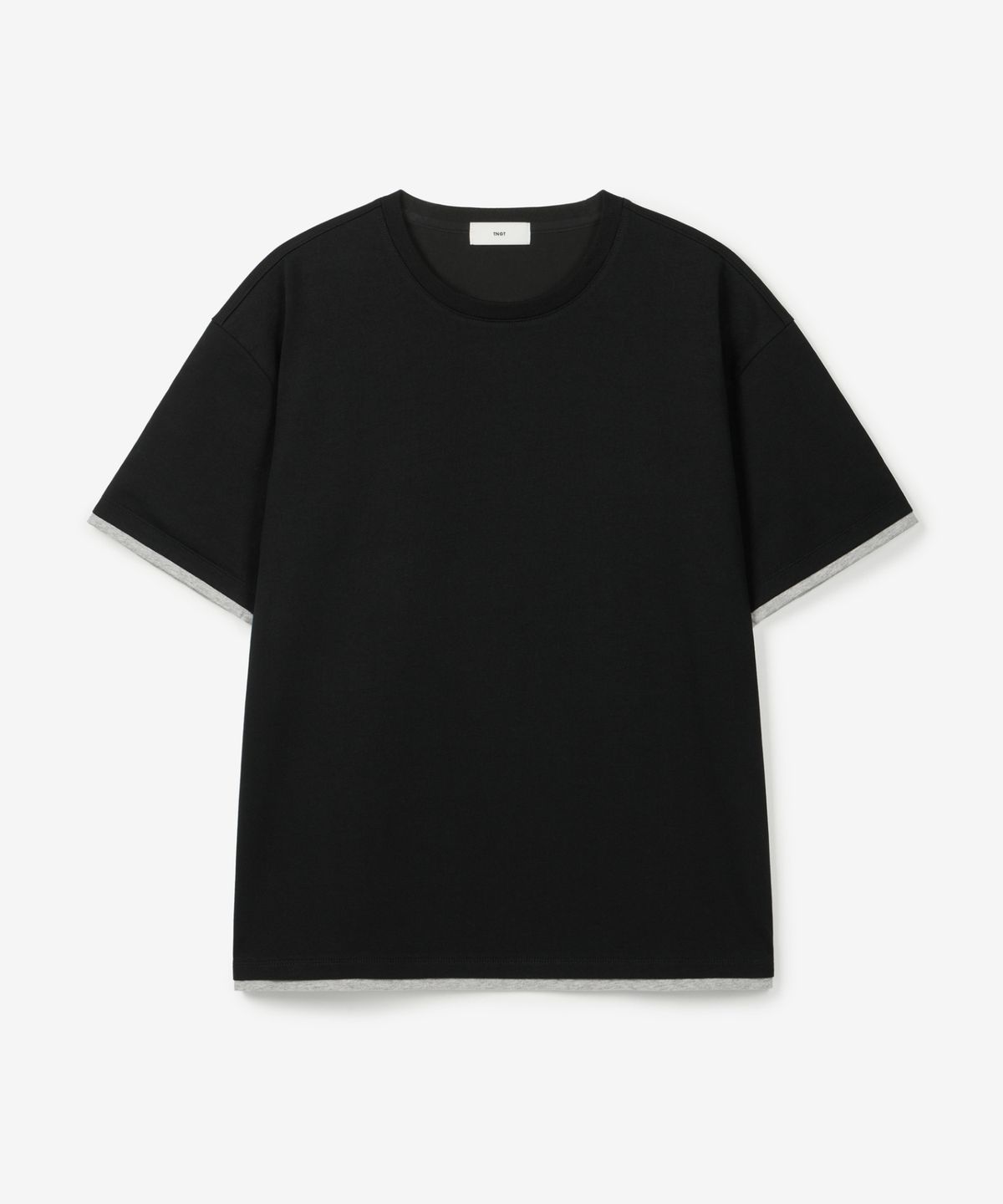 티엔지티(TNGT) Layered Roll-Up Cropped T-Shirt (Black) TNTS6E217BK
