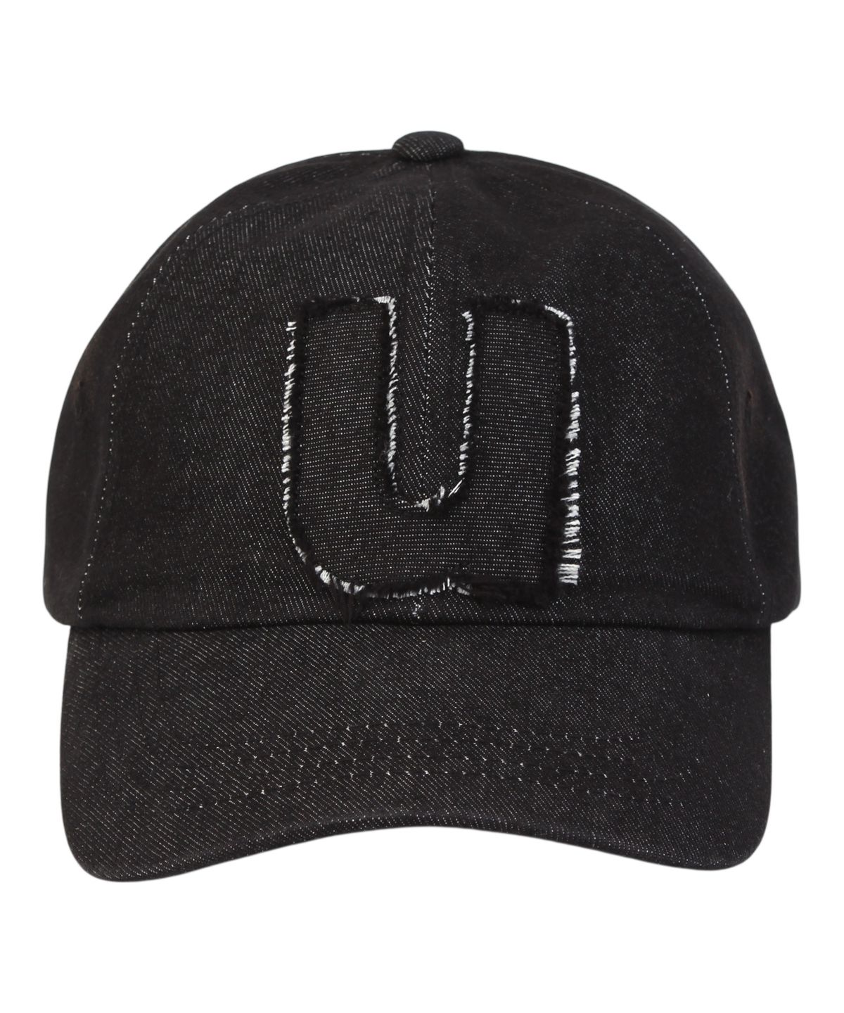 유니버셜 케미스트리(UNIVERSAL CHEMISTRY) Applique U Black Denim Ballcap 워싱볼캡