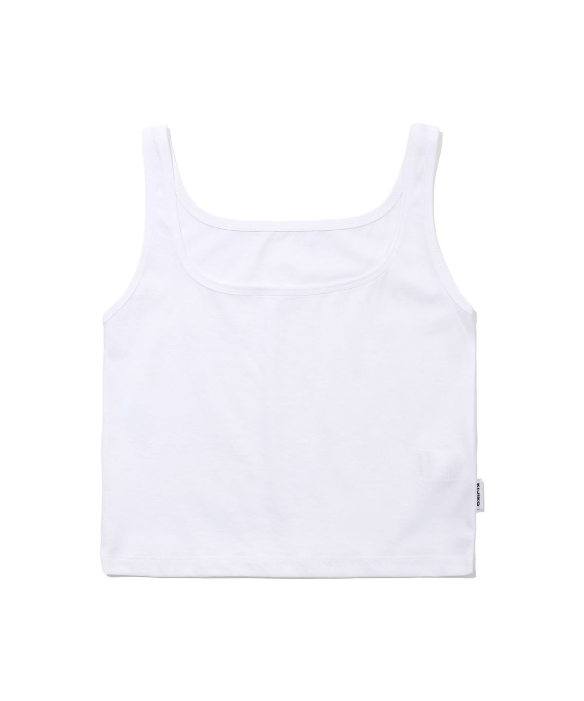 키지코(KIJIKO) ke504. Square Neck Cropped Sleeveless White