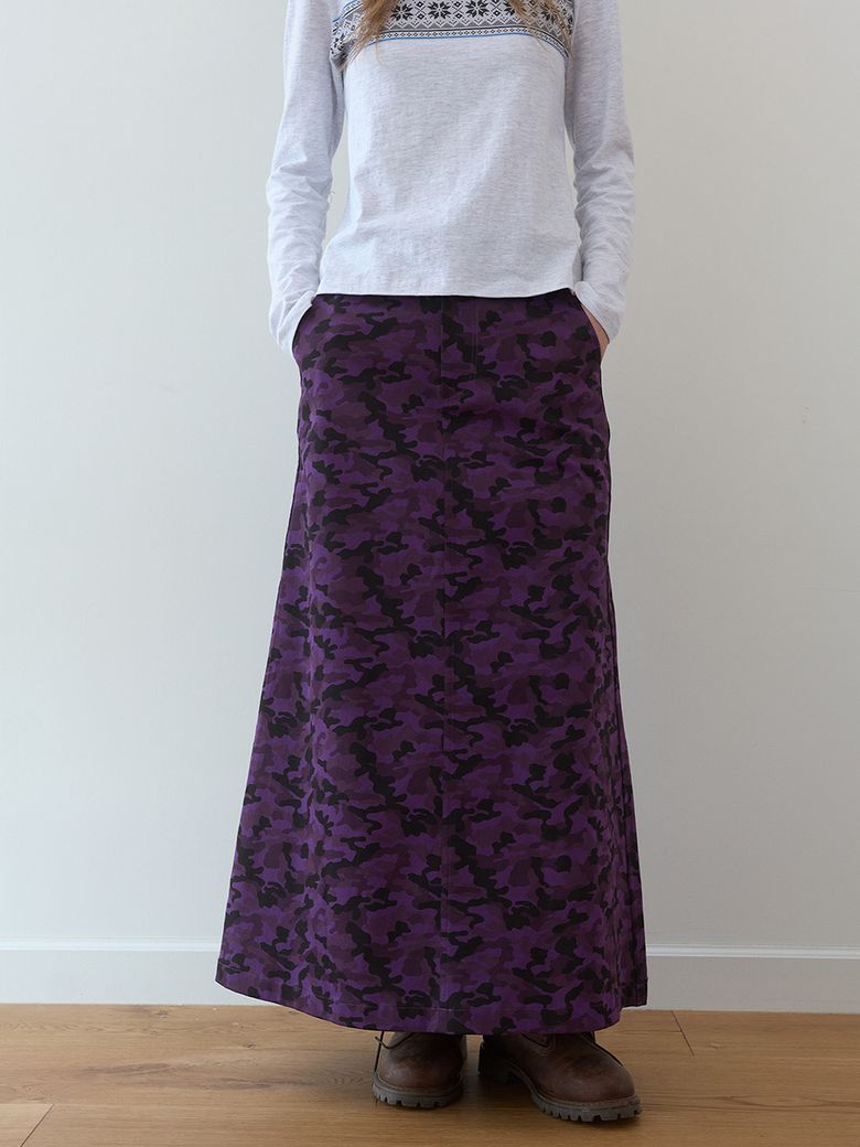 카모 롱 스커트 (Purple)