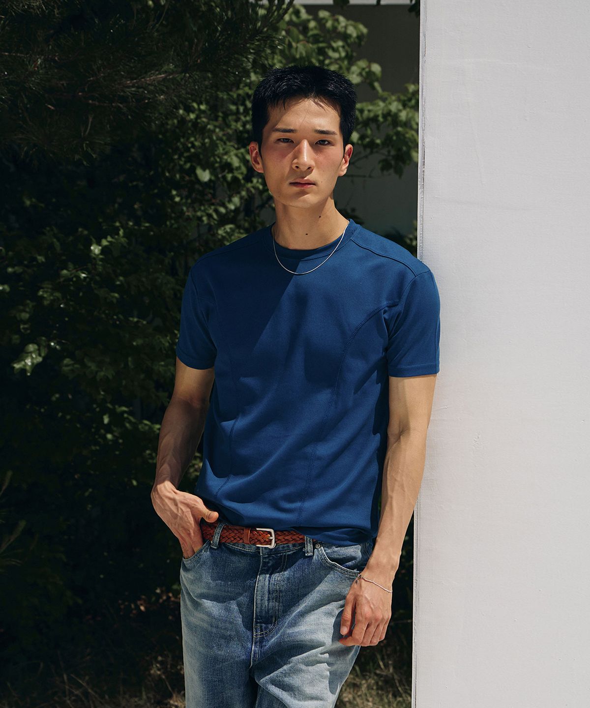 로랑서울(LAURANTSEOUL) Cool curve half t-shirts(Aquablue)
