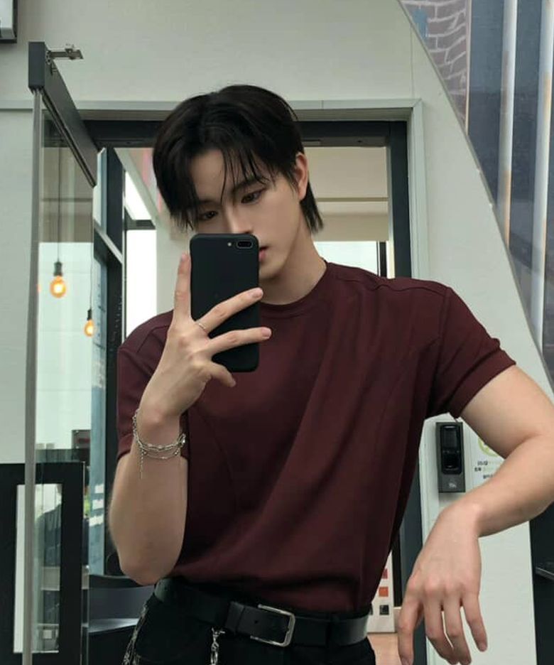 Cool curve half t-shirts(Burgundy)