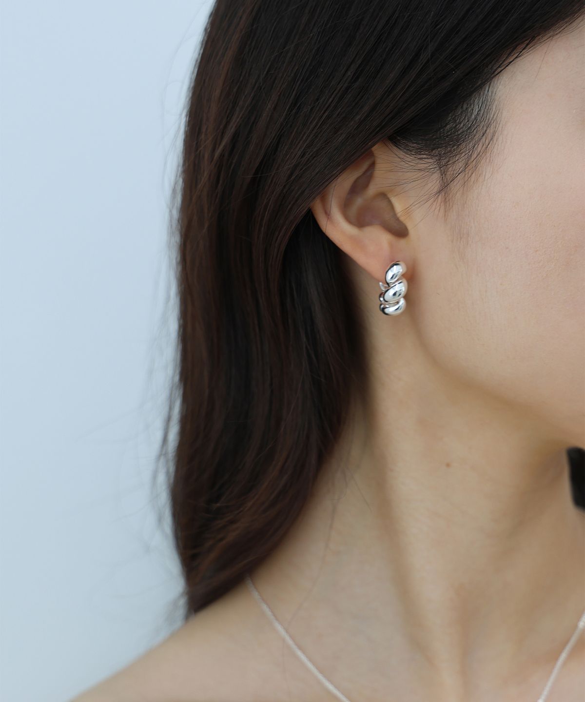 페브오어(FEBOR) Bloom twist earring(2 size)_silver