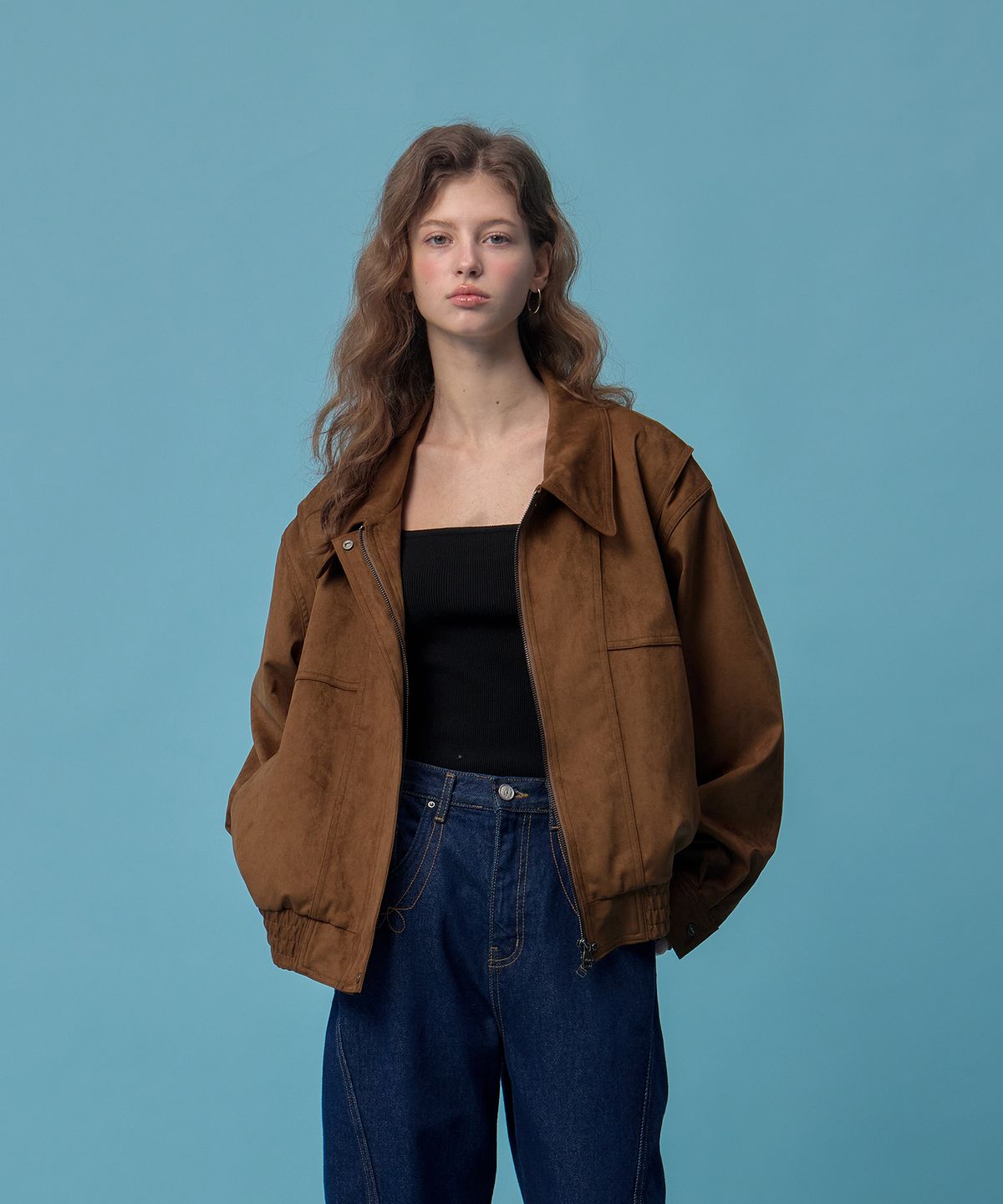 더밀루이(THEMILUI) Fake Suede Jumper (Brown)