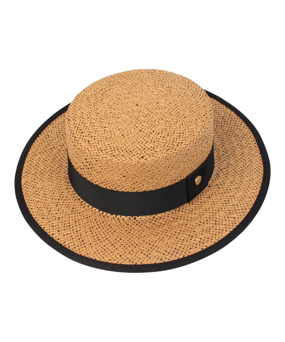 유니버셜 케미스트리(UNIVERSAL CHEMISTRY) Edge Taping Brown Long Panama Hat 파나마햇