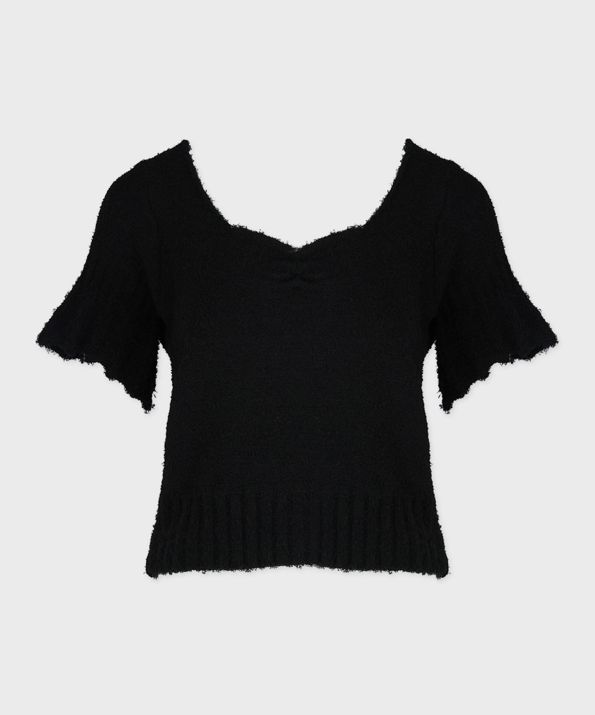 더밀루이(THEMILUI) Soft Fuzzy Heart Knit (Black)