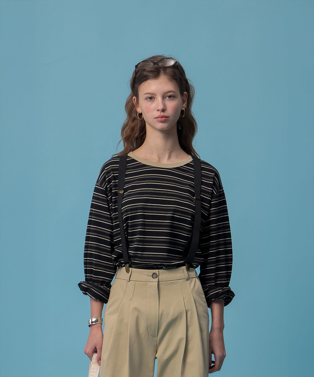 더밀루이(THEMILUI) French Stripe Tee (Classic Black)