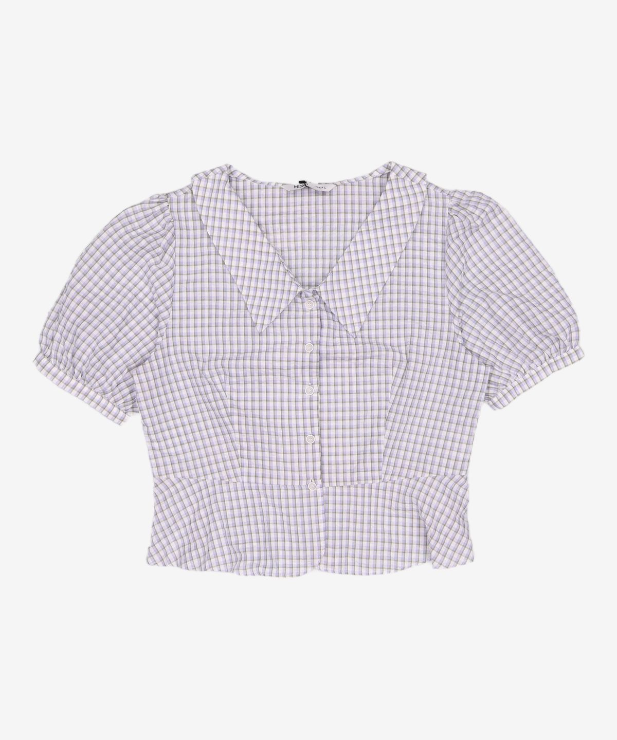 미쏘(MIXXO) 브이넥 카라 페플럼 블라우스 MIWBWB728G L