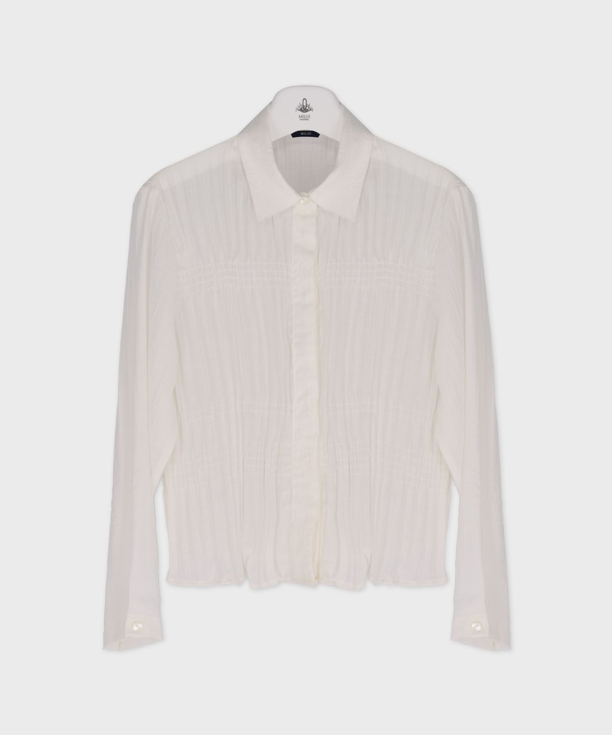 더밀루이(THEMILUI) Ritz Pleated Shirt (Pure White)