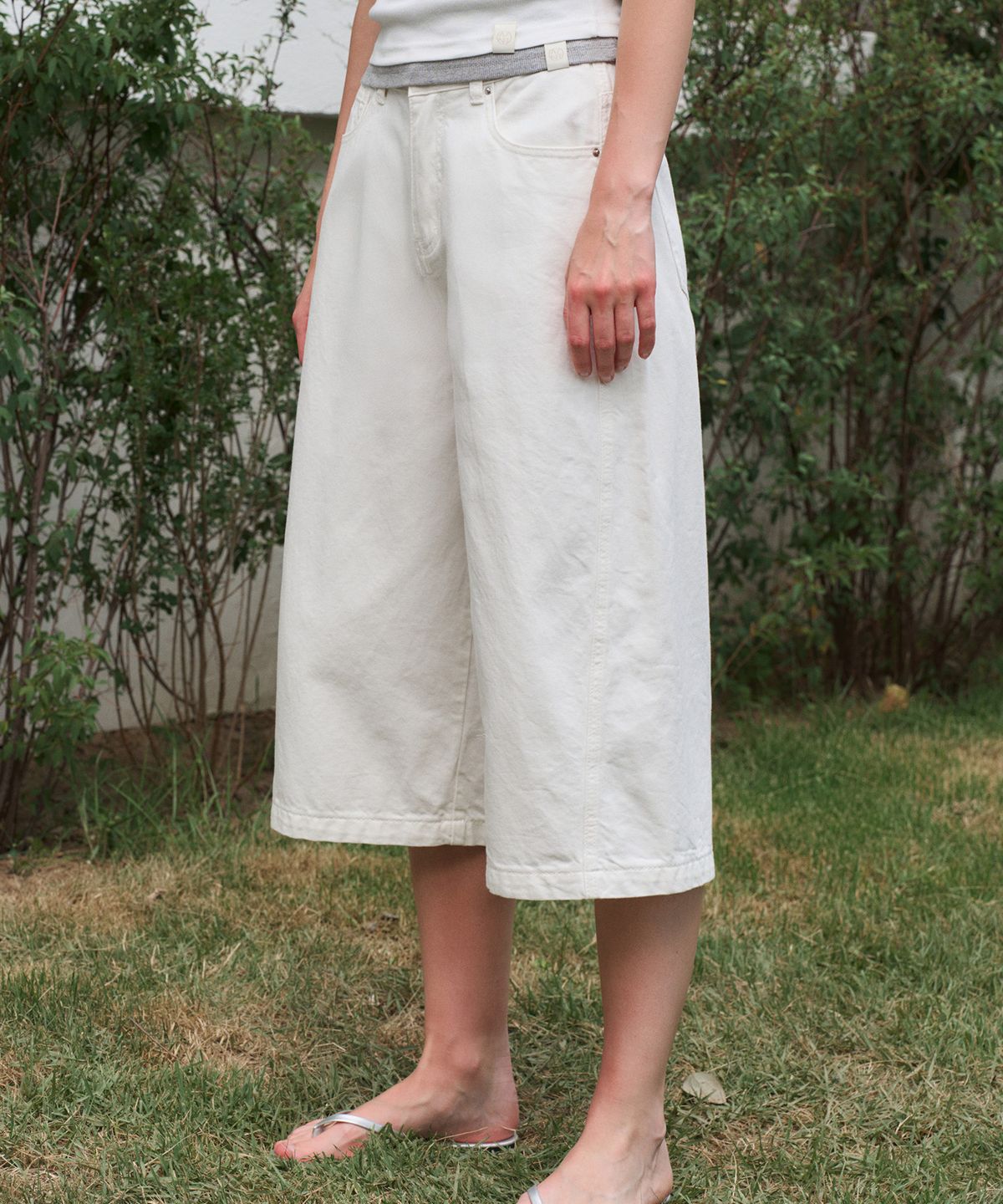 헤인트(HAINT) MERDIN DENIM BERMUDA PANTS 3COL_IVORY