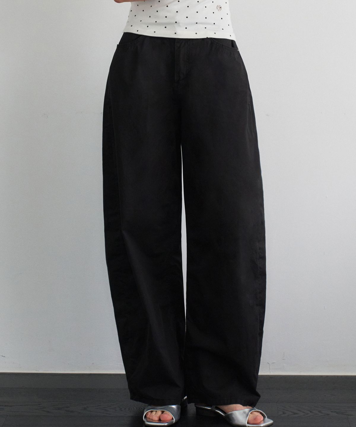 헤인트(HAINT) VELLON CRINKLE BALLOON PANTS 3COL_BLACK