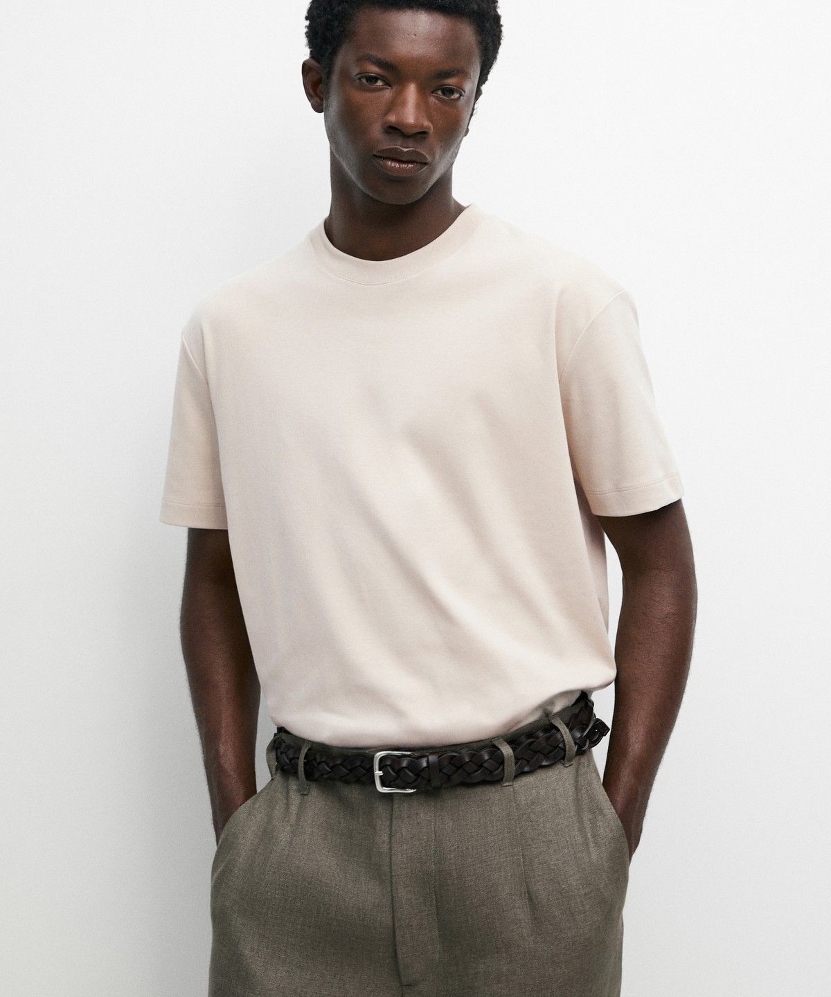 마시모두띠(MASSIMO DUTTI) 100% 코튼 반팔 티셔츠