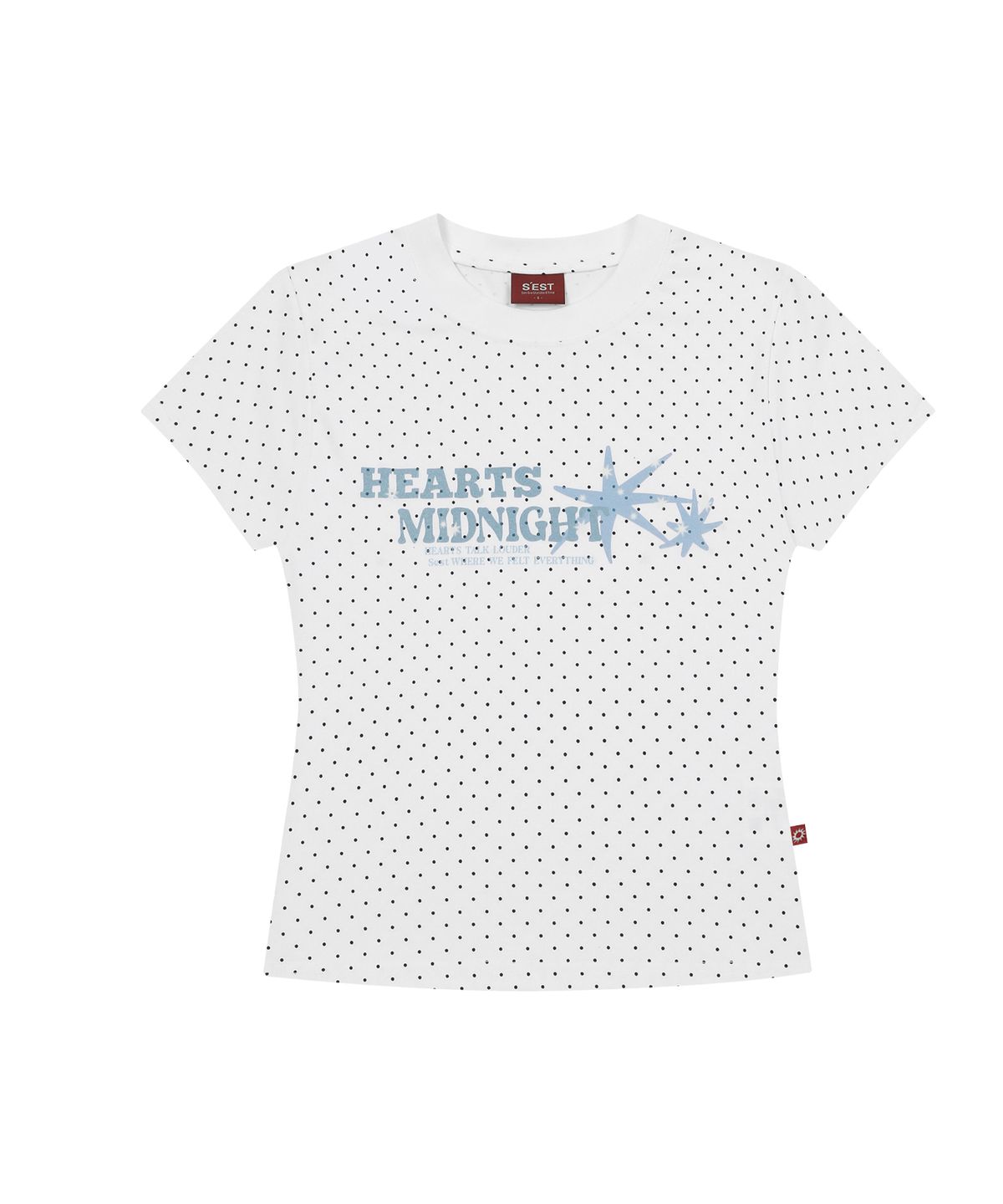에스이에스티(S'EST) Hearts Slim Fit T-shirts White