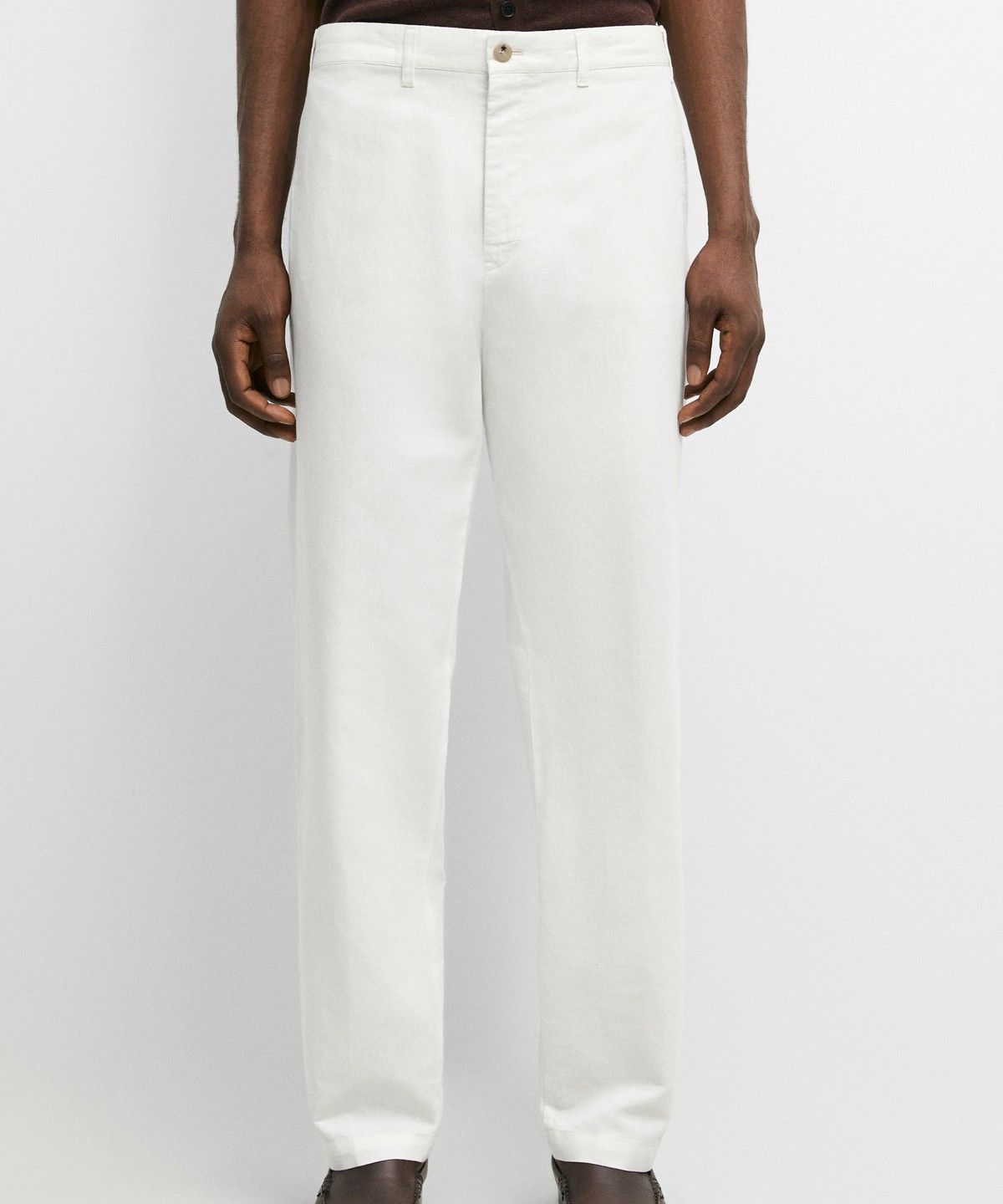 마시모두띠(MASSIMO DUTTI) 린넨 코튼 스트레이트 핏 팬츠
