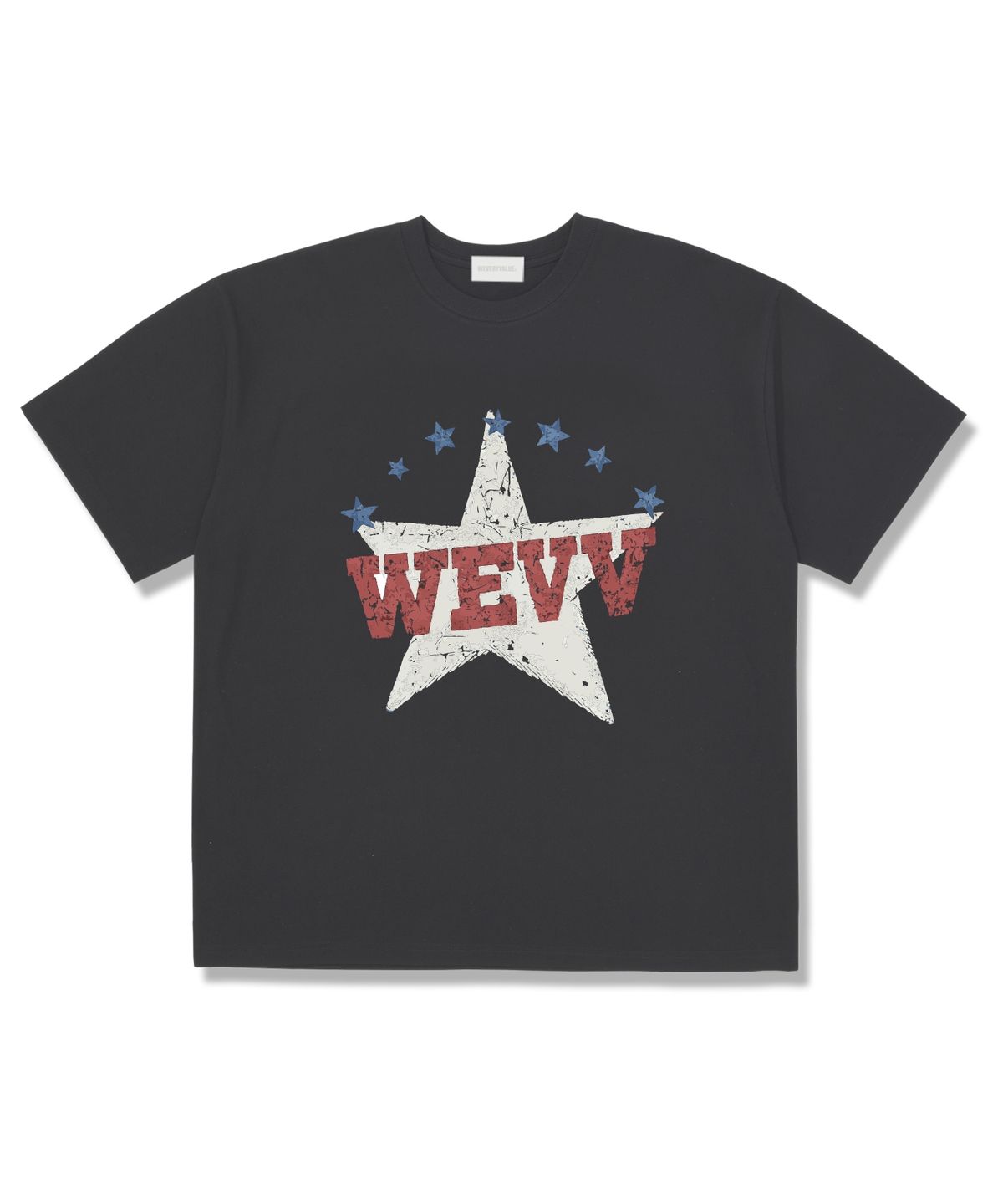 위베리벨류(WEVERYVALUE) WEVV스타 오버핏 반팔티셔츠 다크그레이