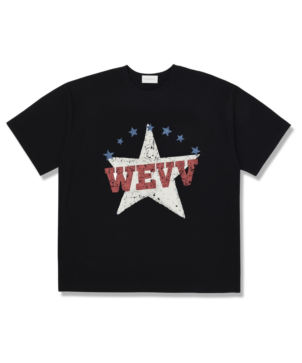 위베리벨류(WEVERYVALUE) WEVV스타 오버핏 반팔티셔츠 블랙