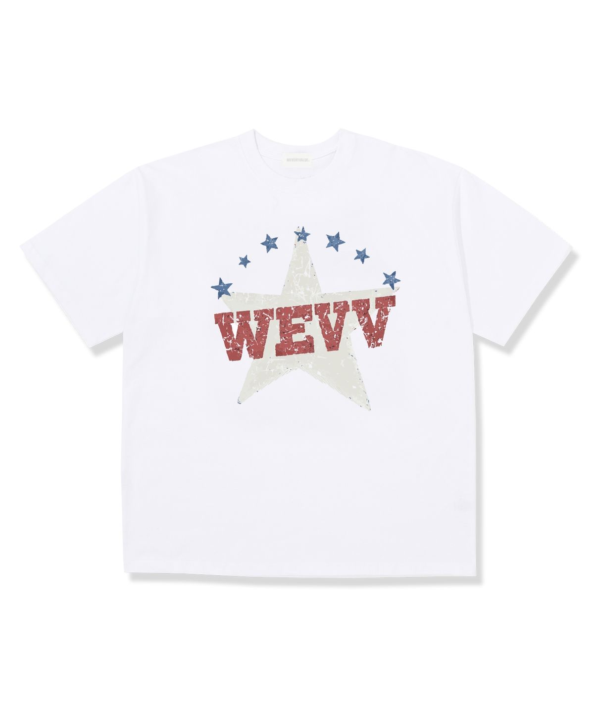 위베리벨류(WEVERYVALUE) WEVV스타 오버핏 반팔티셔츠 화이트