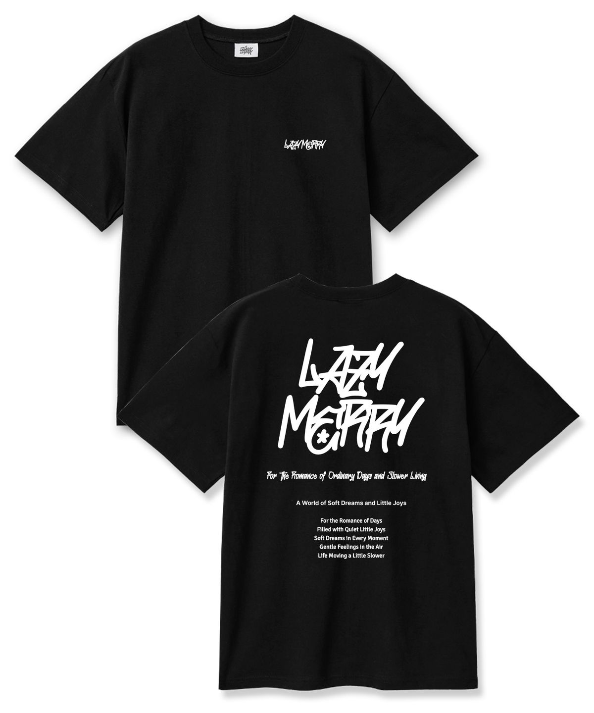 레이지메리(LAZYMERRY) 어워드 20수 코튼 오버핏 반팔티셔츠 블랙