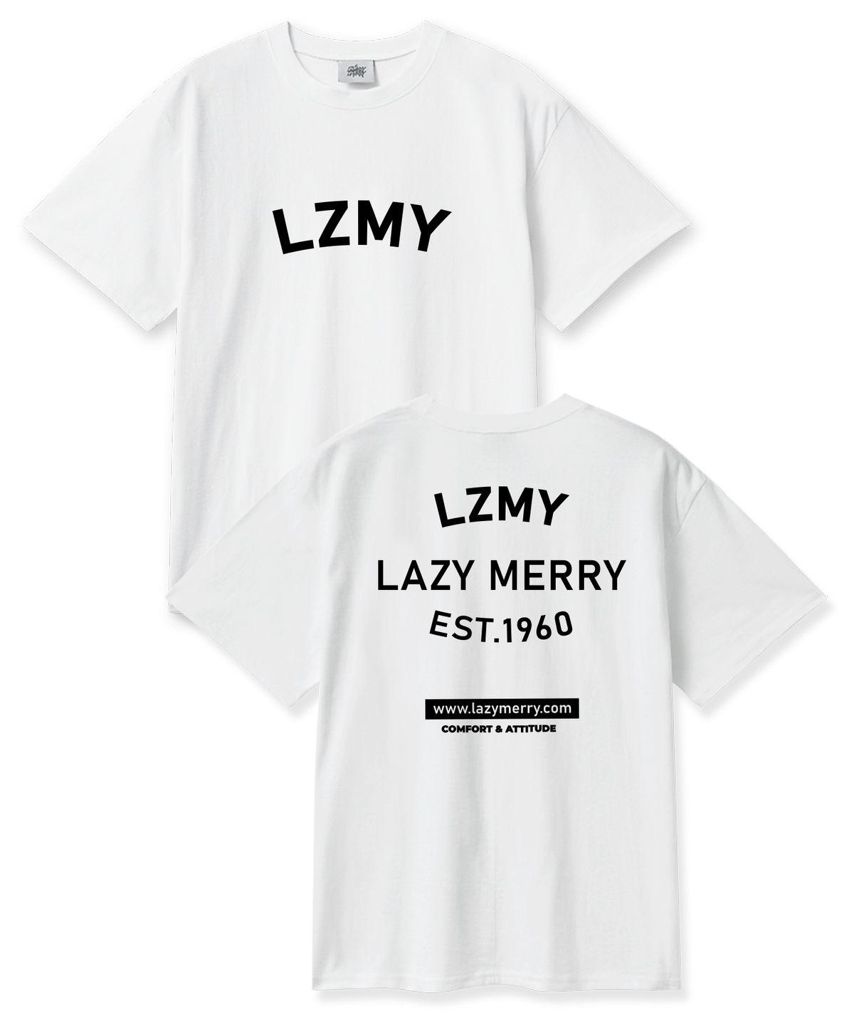 레이지메리(LAZYMERRY) LZMY마이 20수 코튼 오버핏 반팔티셔츠 화이트