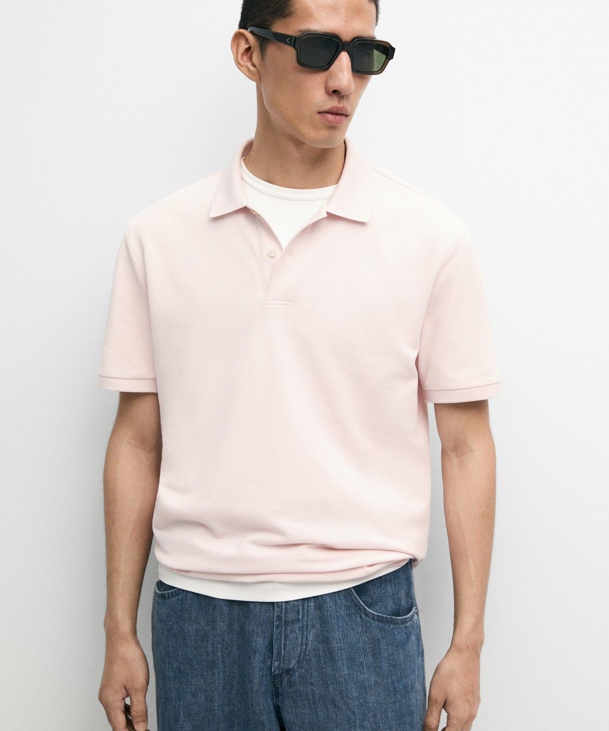 마시모두띠(MASSIMO DUTTI) 마이크로 텍스처드 코튼 피케 폴로 셔츠