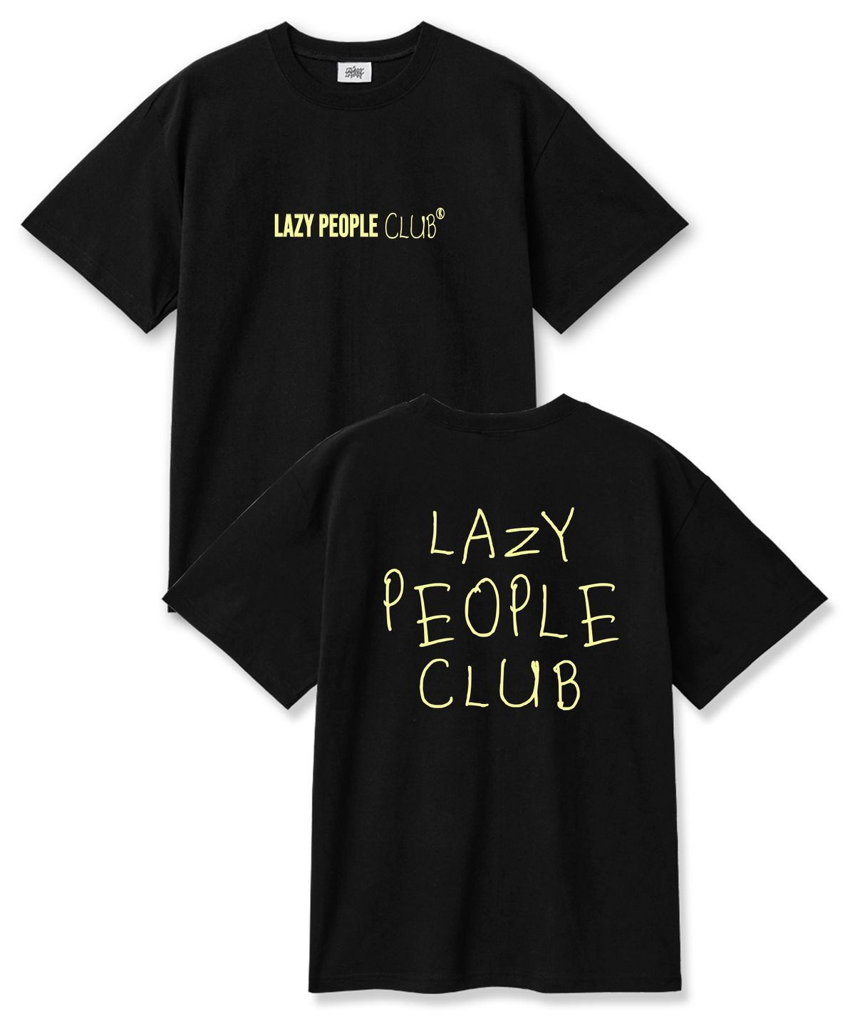 레이지메리(LAZYMERRY) 레이지피플 20수 코튼 오버핏 반팔티셔츠 블랙