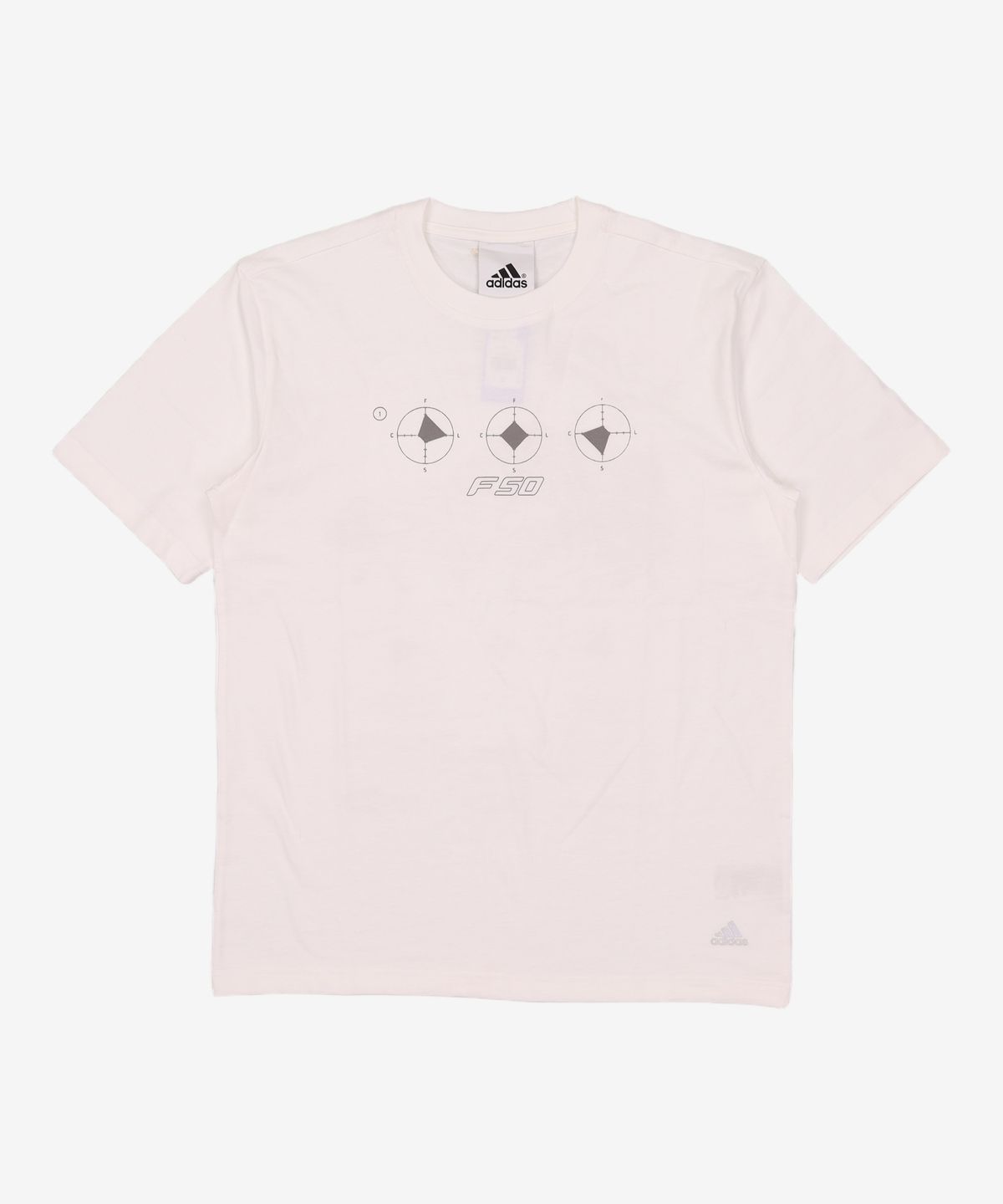 아디다스(ADIDAS) 쇼트 슬리브 F50 그래픽 티셔츠 - 화이트 / KE2674 S