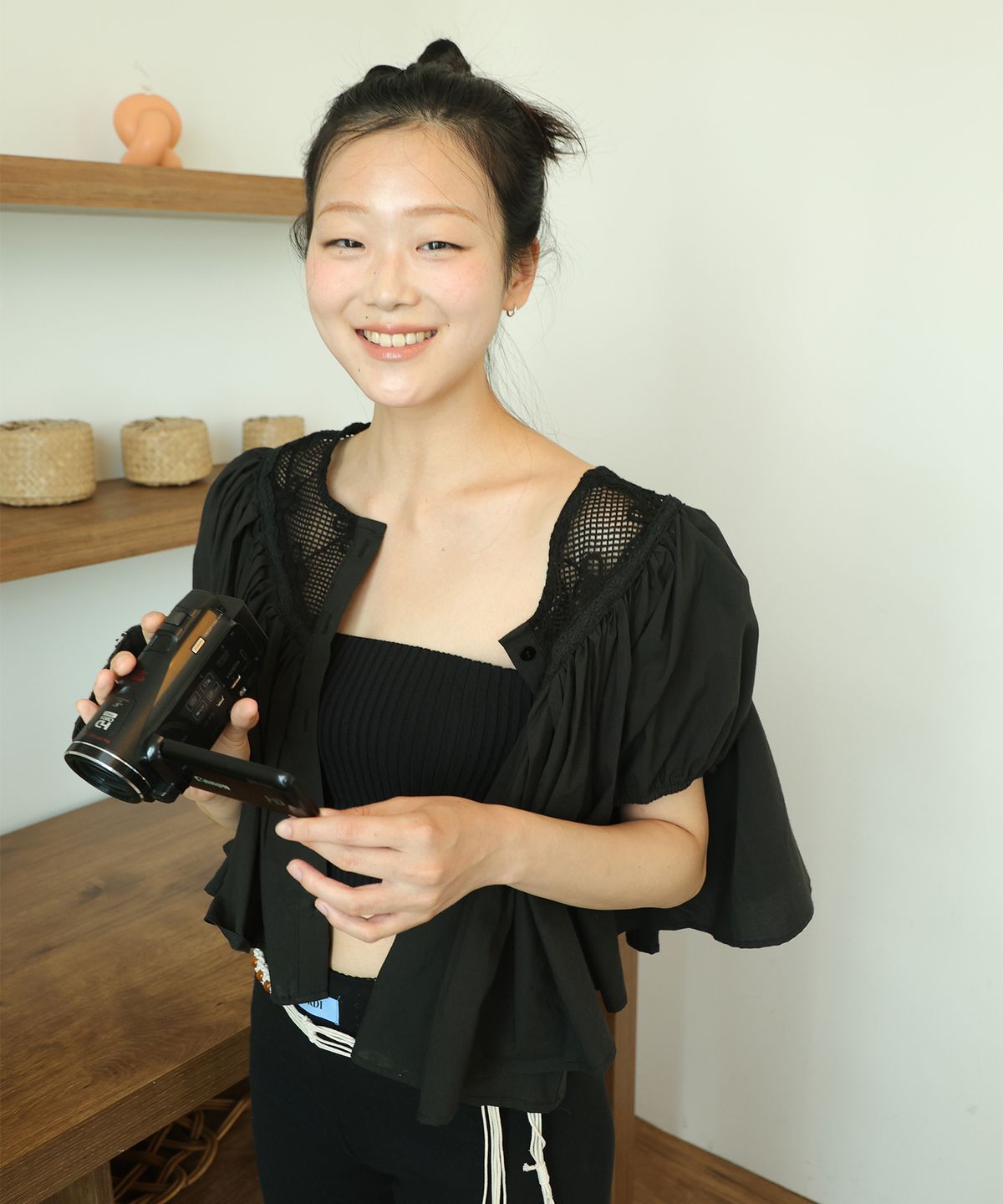 소르디(SORDI) Two-Way Lace Blouse_black
