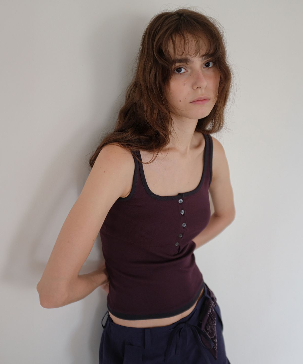 토아베(TOAVE) Modal Outline Sleeveless T-Shirt (Purple)