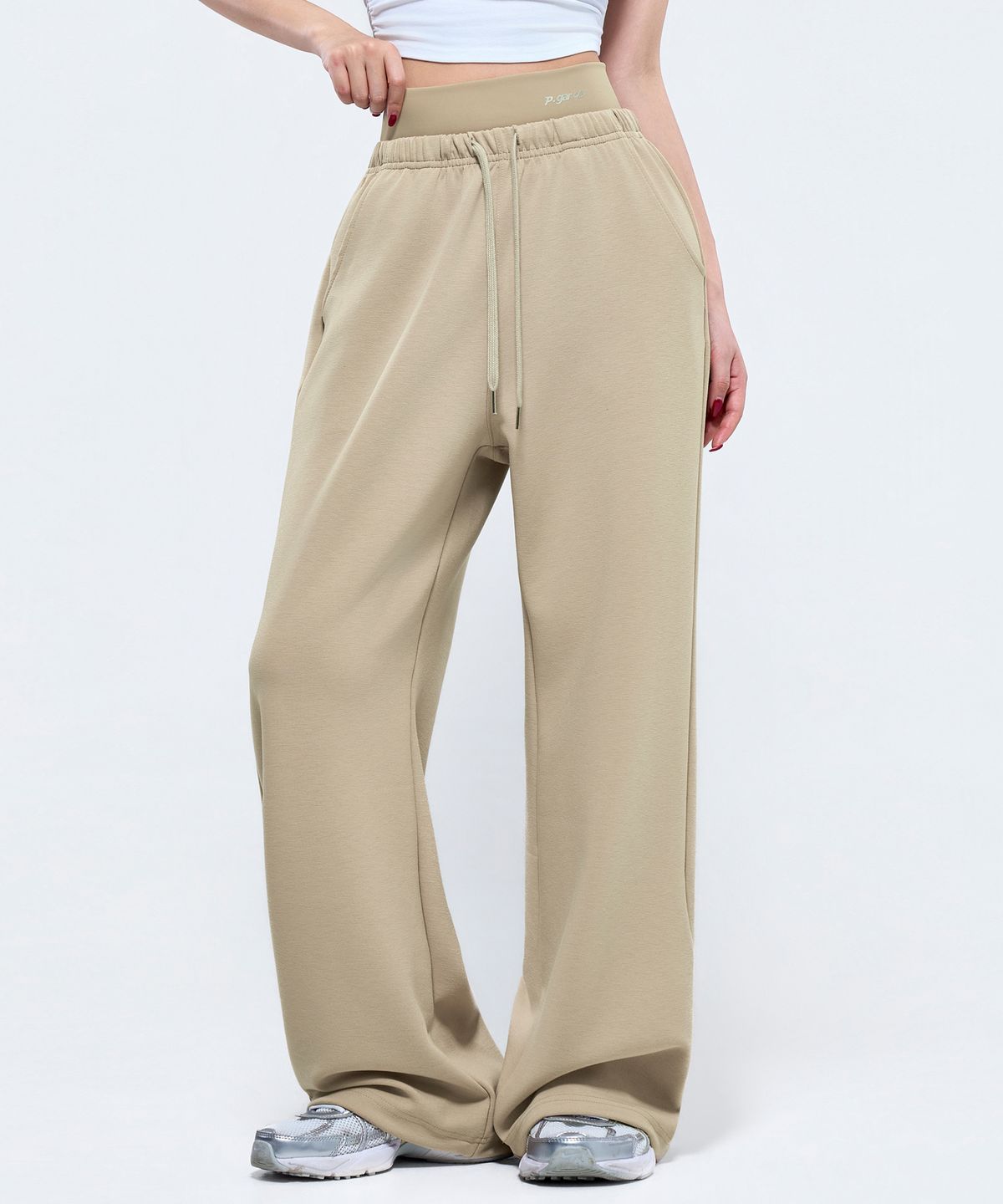 피지컬가먼츠(PHYSICAL GARMENTS) P5069 우먼 레이어드 와이드팬츠 [베이지]