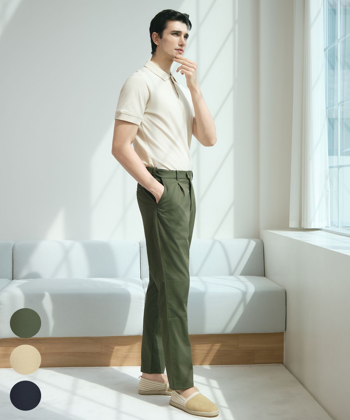 비버리힐스 폴로클럽(BHPOLOCLUB) 남성 에어쿨 아웃핏 슬림 스트레이트 팬츠 3Color SL561
