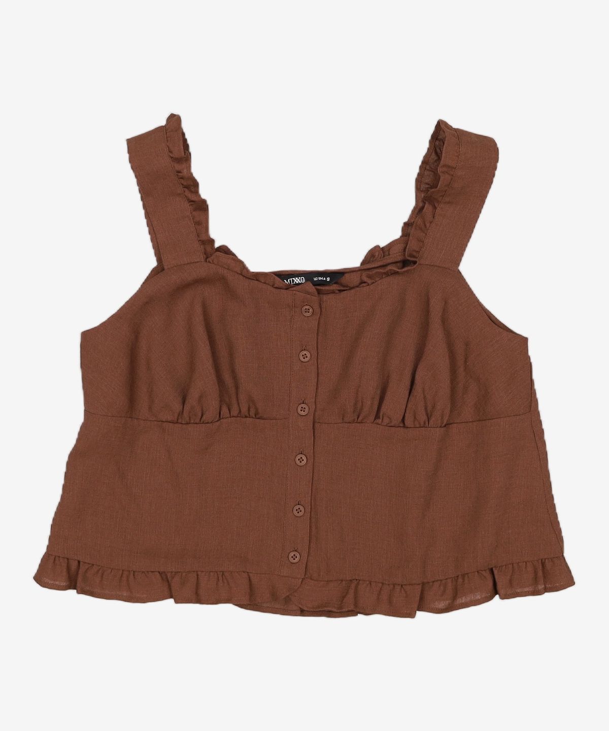 미쏘(MIXXO) 스퀘어넥 러플 나시 블라우스_MIWBND711G S