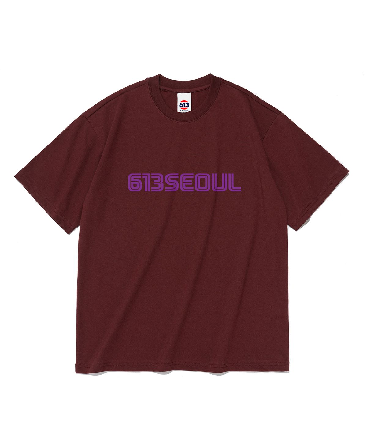 613서울(613SEOUL) 613 네오 서울 그래픽 반팔 티셔츠 (와인)