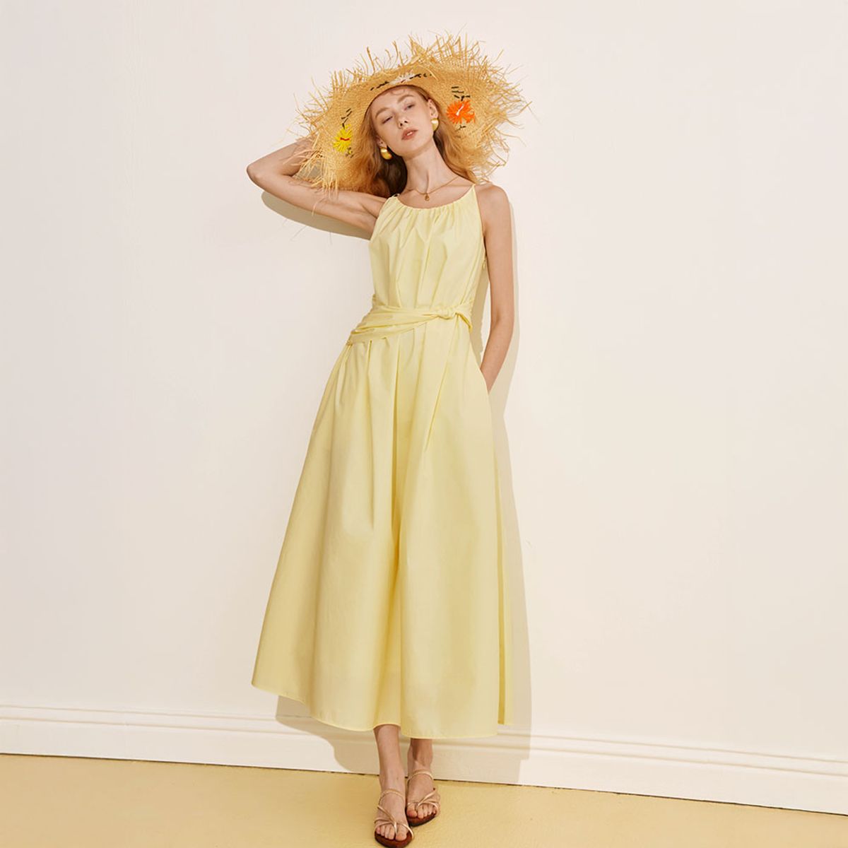 와이와이아이엠(YYIAM) YY_Waist spaghetti strap dress_2color