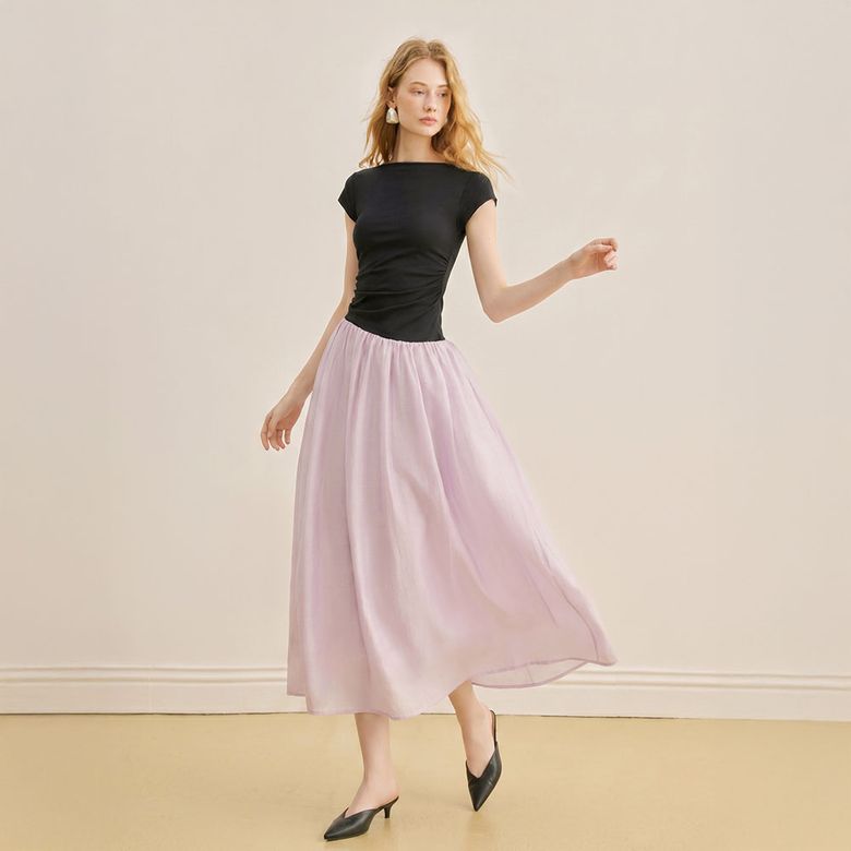 YY_Elegant patchwork dress_2color