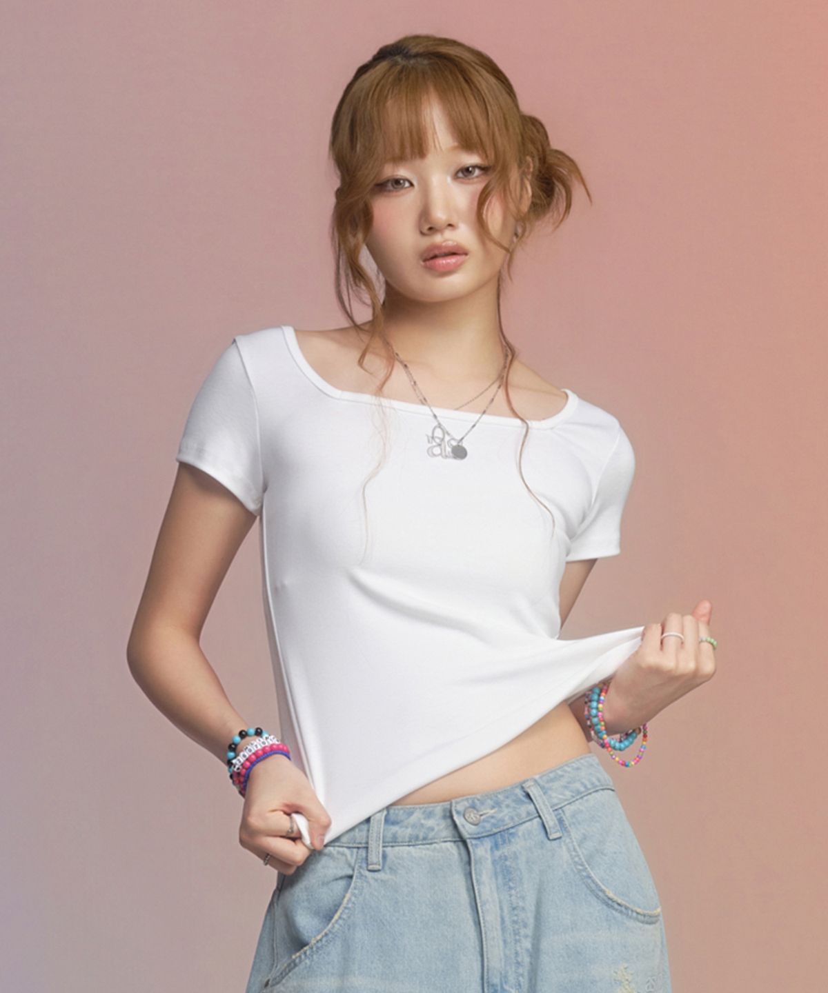 애즈온(ASON) SQUARE LINE TEE / WHITE