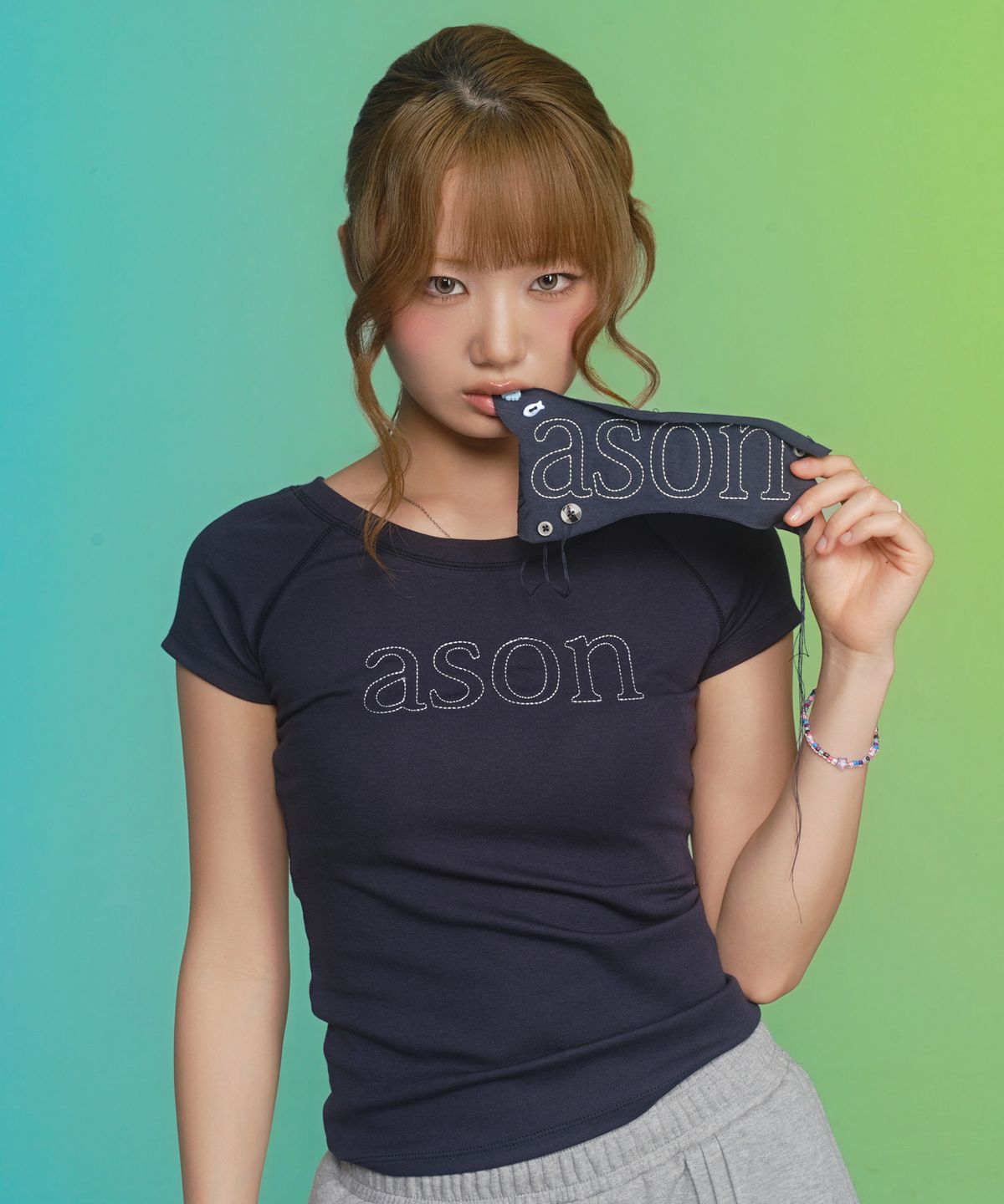 애즈온(ASON) MONO REGLAN TEE / NAVY