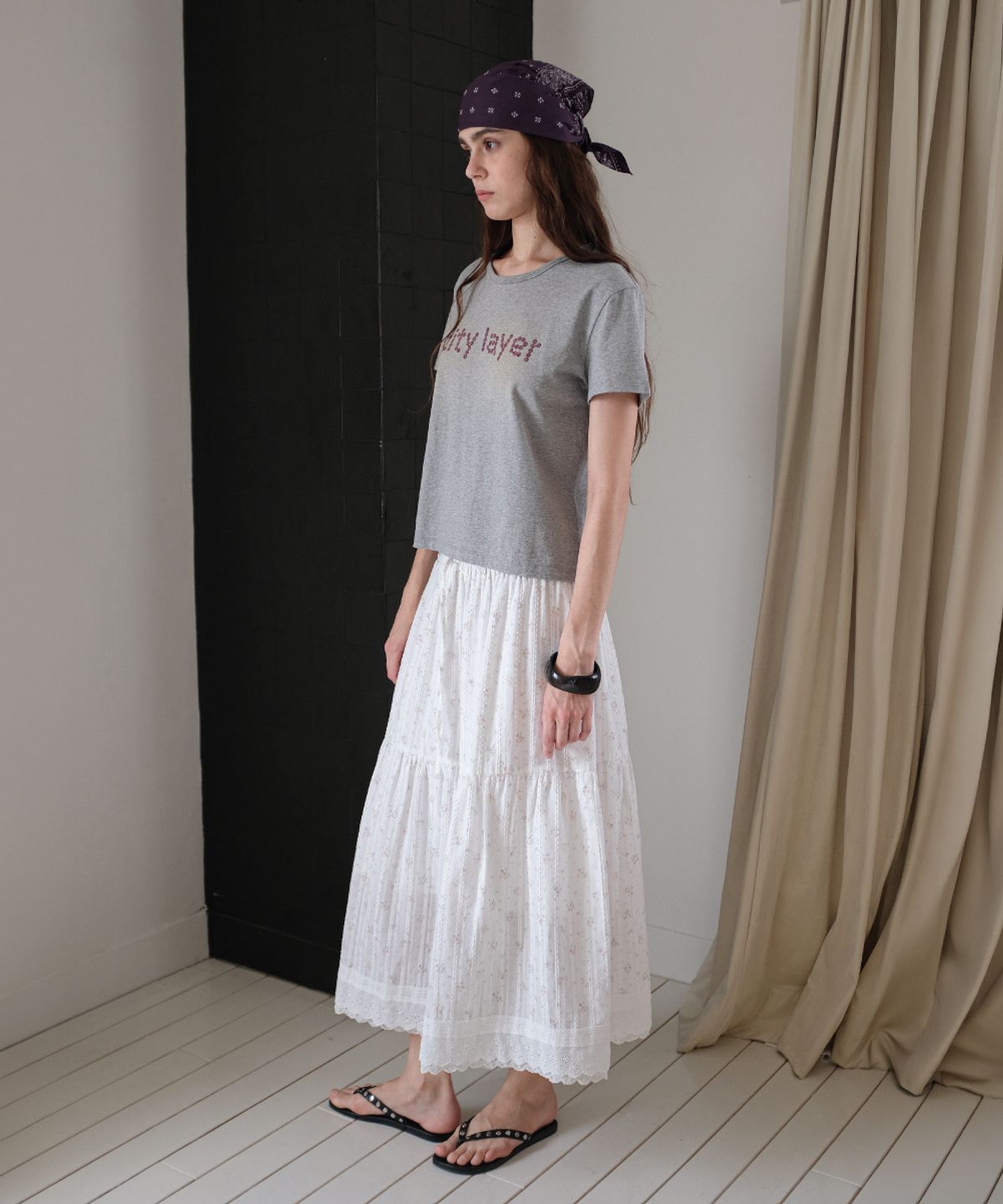 토아베(TOAVE) Vintage Lace Long Skirt (Ivory)
