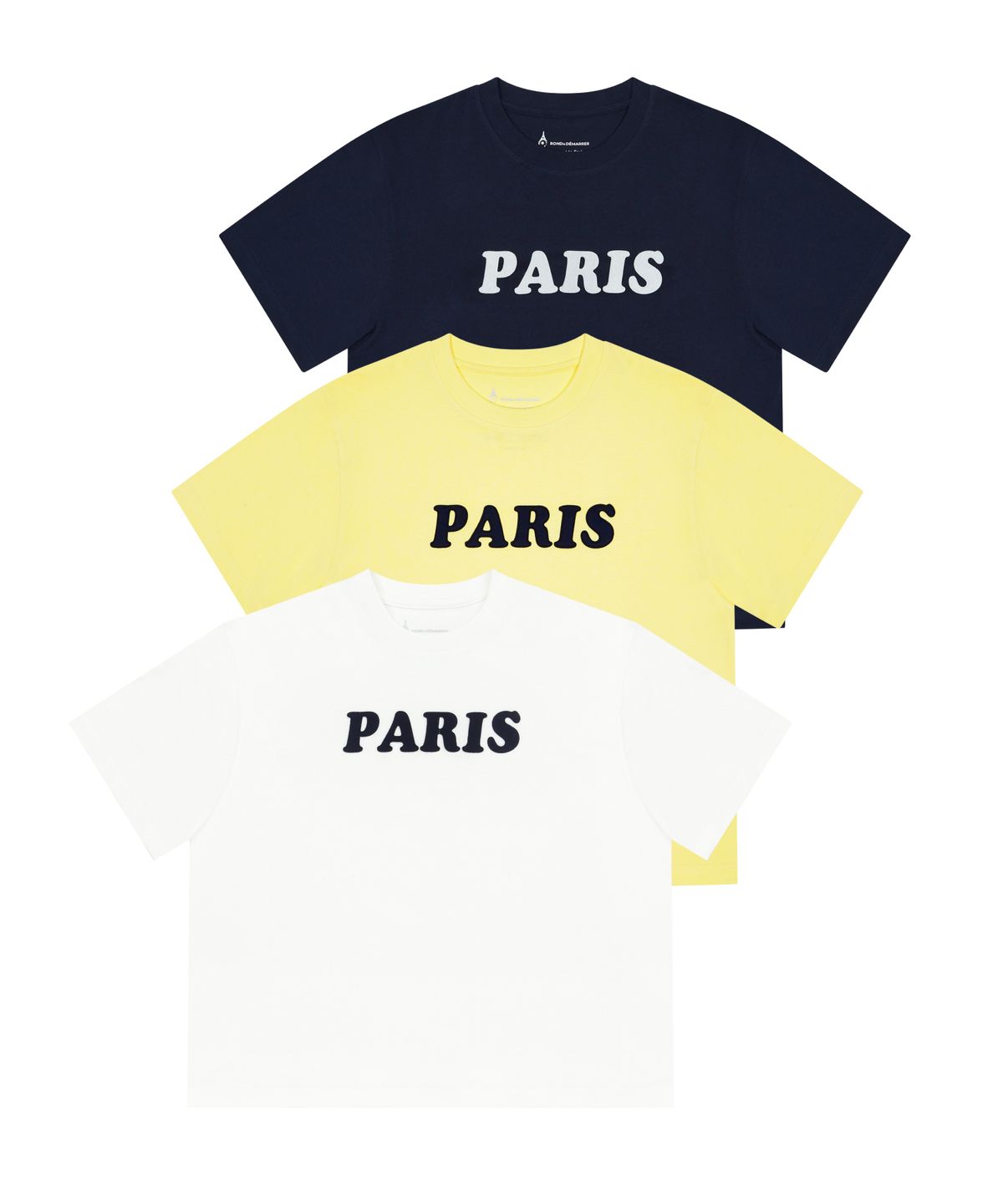 론앤디마리(ROND&DÉMARRER) [여성] PARIS 레터링 크롭 티셔츠